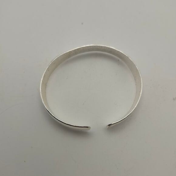 Marked 999 Fine Silver Floral Engraved Adjustable Open Cuff Bangle Bracelet - Picture 4 of 10